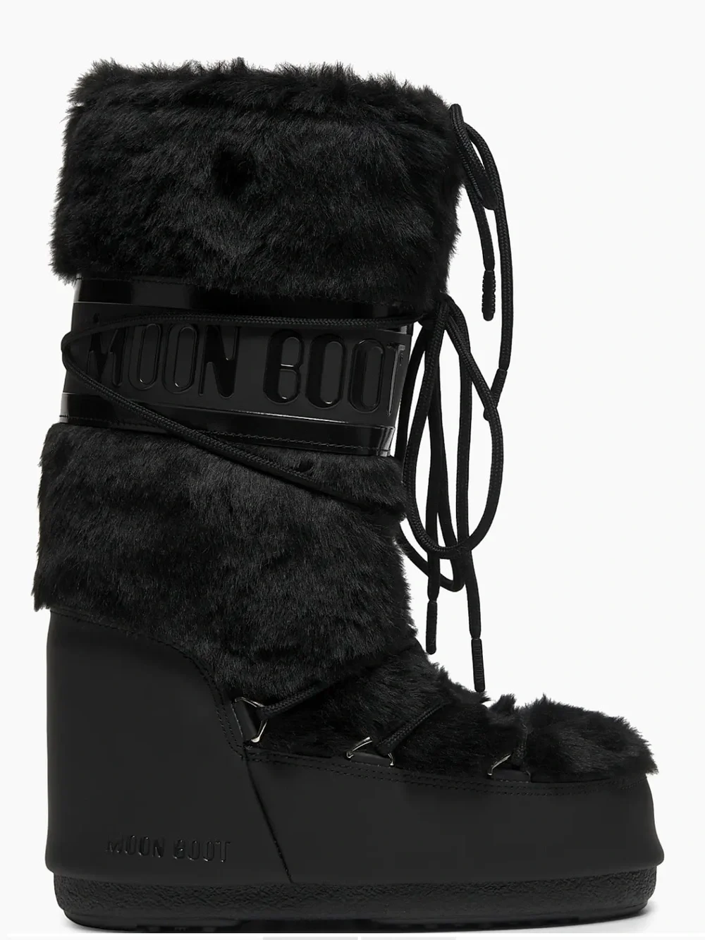 Black Icon Faux Fur Moon Boot